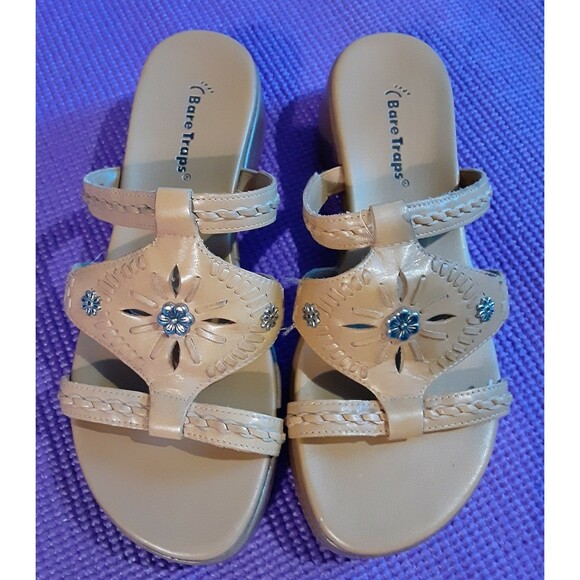 Bare Traps Cameron Leather Slip On Sandals Size 6.5 - Picture 1 of 11